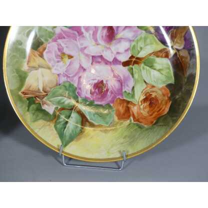 Les Roses, Paire De Plats Décoratifs En Porcelaine De Limoges Par Desgropes – Image 8