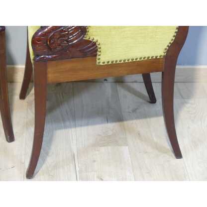 Paire De Fauteuils Aux Cygnes De Style Empire En Acajou, époque Fin XIX ème – Image 13