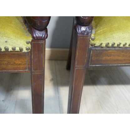 Paire De Fauteuils Aux Cygnes De Style Empire En Acajou, époque Fin XIX ème – Image 6