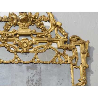 Grand Miroir Provençal à Parcloses En Bois Sculpté Doré époque Louis XVI, Fin XVIII ème Siècle – Image 10