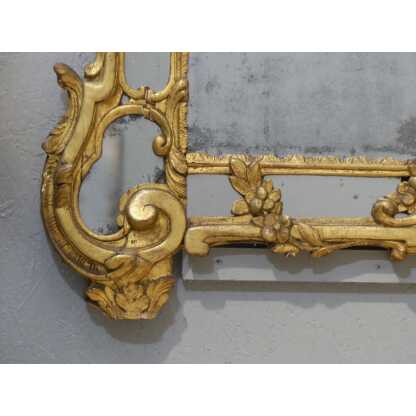 Grand Miroir Provençal à Parcloses En Bois Sculpté Doré époque Louis XVI, Fin XVIII ème Siècle – Image 19