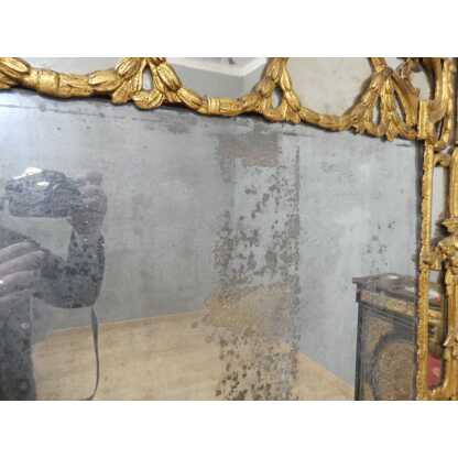 Grand Miroir Provençal à Parcloses En Bois Sculpté Doré époque Louis XVI, Fin XVIII ème Siècle – Image 18