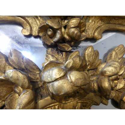 Grand Miroir Provençal à Parcloses En Bois Sculpté Doré époque Louis XVI, Fin XVIII ème Siècle – Image 13
