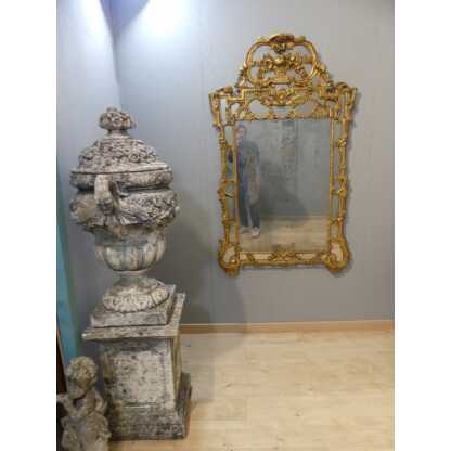 Grand Miroir Provençal à Parcloses En Bois Sculpté Doré époque Louis XVI, Fin XVIII ème Siècle – Image 11