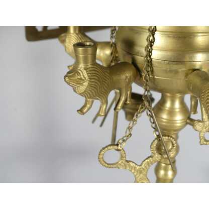 Lampe Florentine En Laiton De Type Judaïque, époque XX ème – Image 9