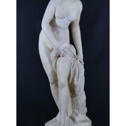 85 Cm, La Baigneuse d'Après Falconet, Grande Sculpture Statue En Albâtre Fin XIX ème – Image 3
