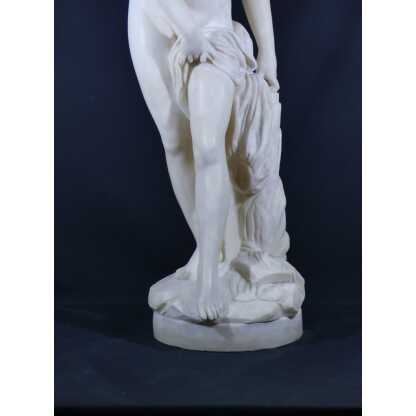 85 Cm, La Baigneuse d'Après Falconet, Grande Sculpture Statue En Albâtre Fin XIX ème – Image 4
