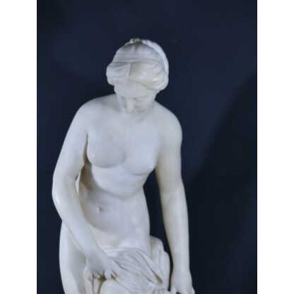 85 Cm, La Baigneuse d'Après Falconet, Grande Sculpture Statue En Albâtre Fin XIX ème – Image 7