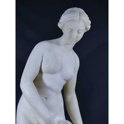 85 Cm, La Baigneuse d'Après Falconet, Grande Sculpture Statue En Albâtre Fin XIX ème – Image 8
