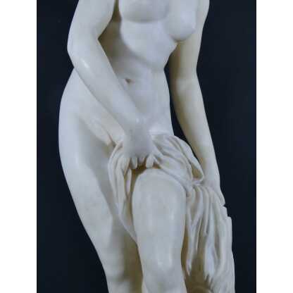 85 Cm, La Baigneuse d'Après Falconet, Grande Sculpture Statue En Albâtre Fin XIX ème – Image 9