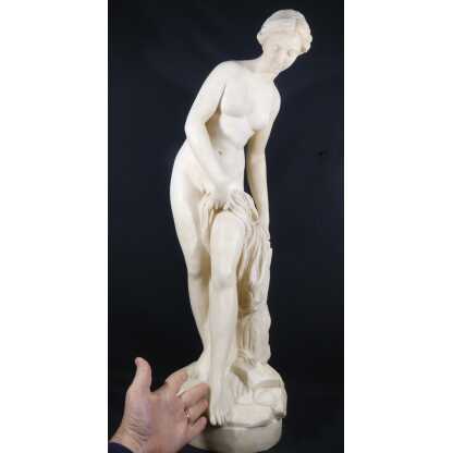 85 Cm, La Baigneuse d'Après Falconet, Grande Sculpture Statue En Albâtre Fin XIX ème – Image 11