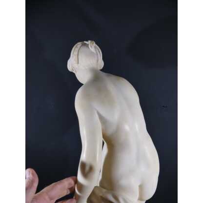85 Cm, La Baigneuse d'Après Falconet, Grande Sculpture Statue En Albâtre Fin XIX ème – Image 17