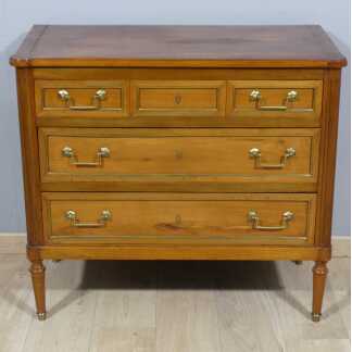 Commode Style Louis XVI En Merisier Et Laiton, époque Début XX ème