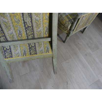 Paire De Bergères Directoire En Bois Laqué Gris, époque XVIII ème Siècle – Image 9