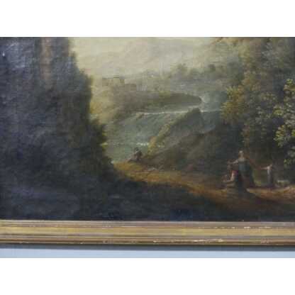 Paysage Italien, Tableau Huile Sur Toile époque XVIII ème à Restaurer – Image 3
