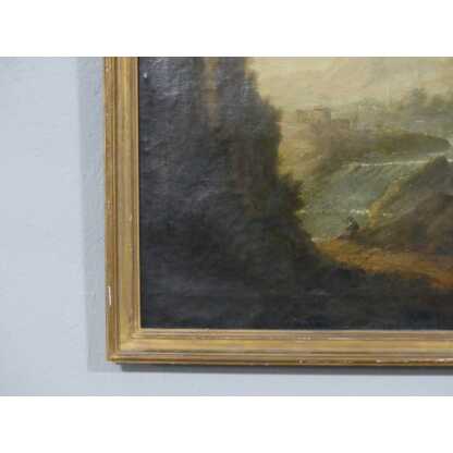 Paysage Italien, Tableau Huile Sur Toile époque XVIII ème à Restaurer – Image 12