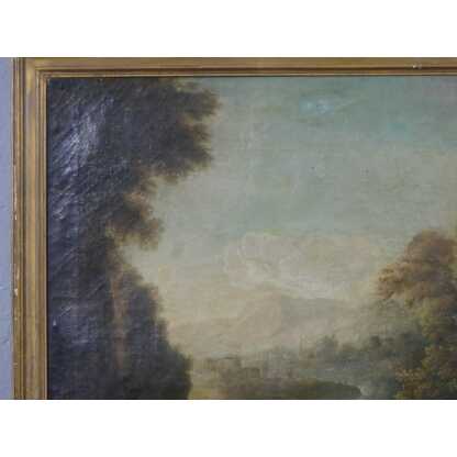 Paysage Italien, Tableau Huile Sur Toile époque XVIII ème à Restaurer – Image 11