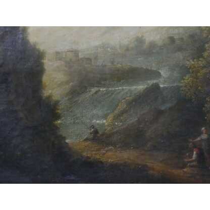 Paysage Italien, Tableau Huile Sur Toile époque XVIII ème à Restaurer – Image 8