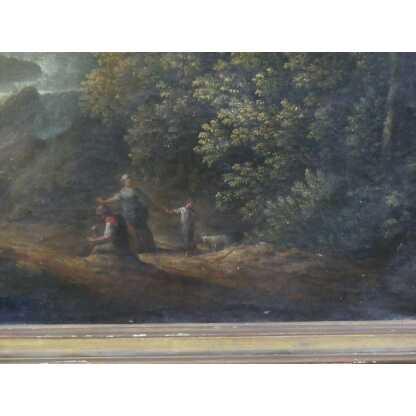 Paysage Italien, Tableau Huile Sur Toile époque XVIII ème à Restaurer – Image 6