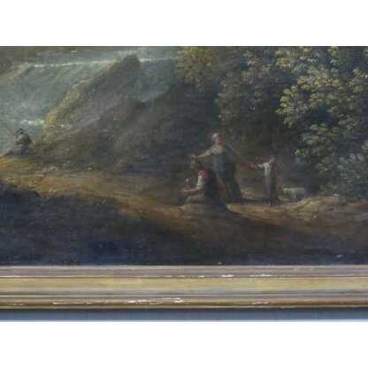 Paysage Italien, Tableau Huile Sur Toile époque XVIII ème à Restaurer – Image 5