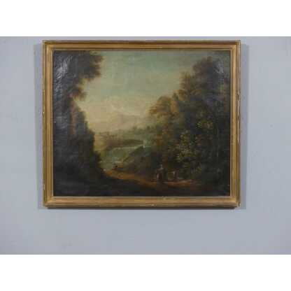 Paysage Italien, Tableau Huile Sur Toile époque XVIII ème à Restaurer – Image 4