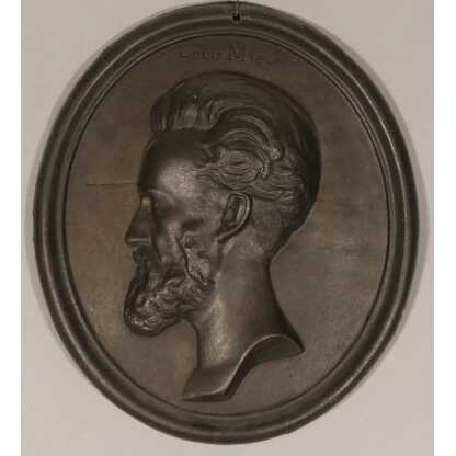 Médaillon Profil En Fonte De Fer Représentant Louis Mie Homme Politique Français Du XIX ème – Image 2