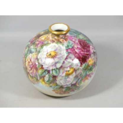 Les Roses, Vase Boule En Porcelaine Peinte à La Main Limoges – Image 2