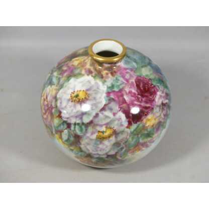 Les Roses, Vase Boule En Porcelaine Peinte à La Main Limoges – Image 5