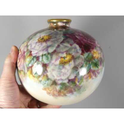 Les Roses, Vase Boule En Porcelaine Peinte à La Main Limoges – Image 9