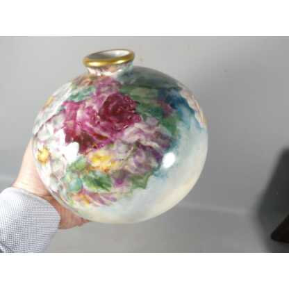 Les Roses, Vase Boule En Porcelaine Peinte à La Main Limoges – Image 7