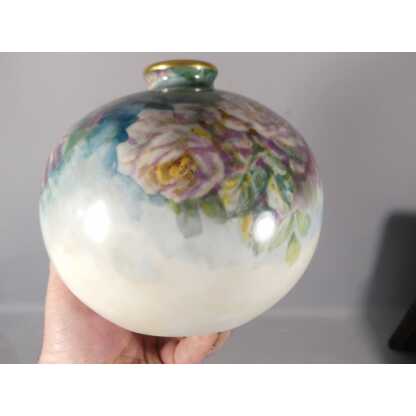 Les Roses, Vase Boule En Porcelaine Peinte à La Main Limoges – Image 6