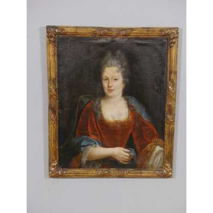 Portrait d'Une Dame De Qualité, Huile Sur Toile époque XVIII ème Siècle