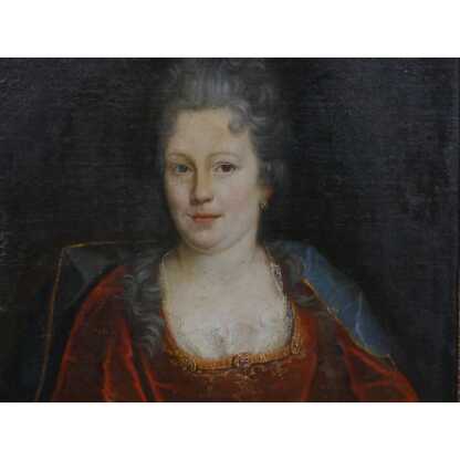 Portrait d'Une Dame De Qualité, Huile Sur Toile époque XVIII ème Siècle – Image 5