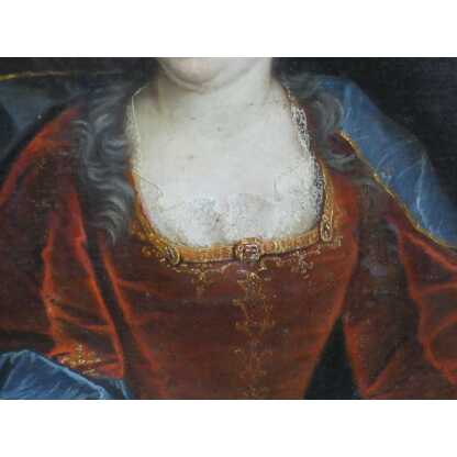 Portrait d'Une Dame De Qualité, Huile Sur Toile époque XVIII ème Siècle – Image 8