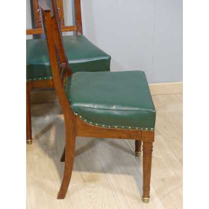 4 Chaises à La Marine En Acajou Et Cuir d'époque Directoire, époque fin XVIII ème – Image 9