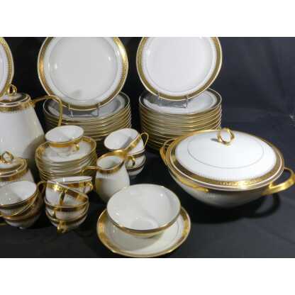 Incrustation d'Or, Service De Table Et à Café Pour 12 Personnes En Porcelaine De Limoges – Image 2