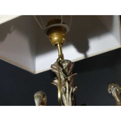 Lampe Aux Oiseaux En Métal Esprit Naturaliste, époque 1900 – Image 15