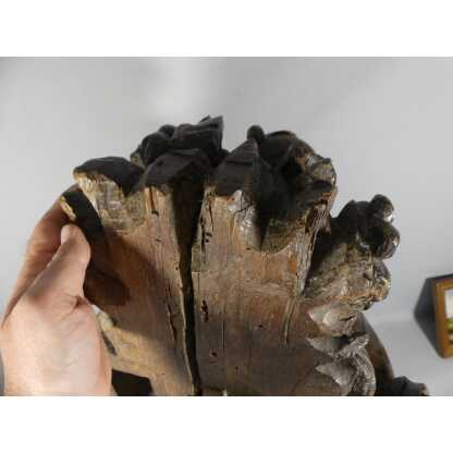 Pinacle En Bois Sculpté Façon Pot à Feu En Draperies Et Fleurs, époque XVIII ème Siècle – Image 8