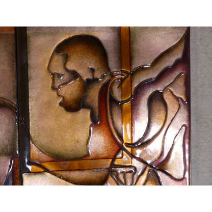 Les Athlètes, Grand Tableau En émail De Limoges Dédié Au Sport, époque 1985 – Image 13