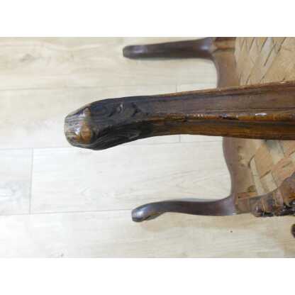 Paire De Fauteuils à La Reine En Noyer Sculpté Tapisserie d'Origine époque Louis XV, XVIII ème – Image 16