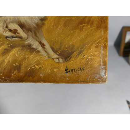 Les Chiens De Chasse, Paire De Tableaux Peints à l'Huile, Signés Lartigau – Image 5