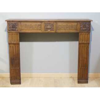 Manteau De Cheminée d'époque Louis XVI En Noyer Sculpté, Fin XVIII ème