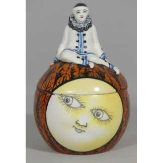 Encrier Pierrot Et La Lune En Porcelaine De Limoges, époque 1930