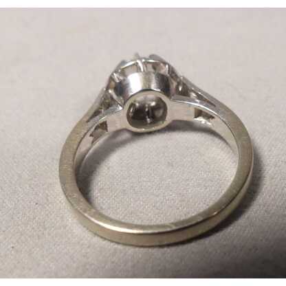 Bague Solitaire Diamant 0.25 Carat, Or Gris 18 Carats, époque 1930 – Image 6