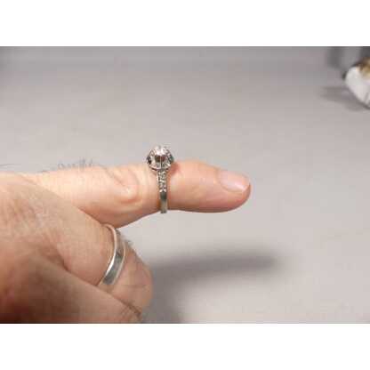 Bague Solitaire Diamant 0.25 Carat, Or Gris 18 Carats, époque 1930 – Image 10