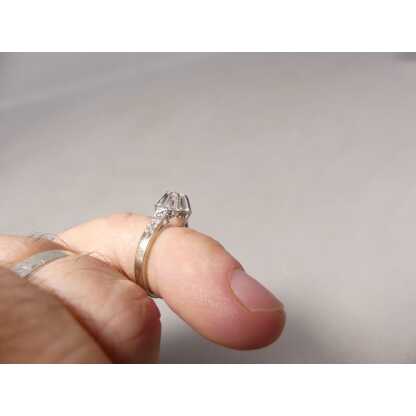 Bague Solitaire Diamant 0.25 Carat, Or Gris 18 Carats, époque 1930 – Image 8