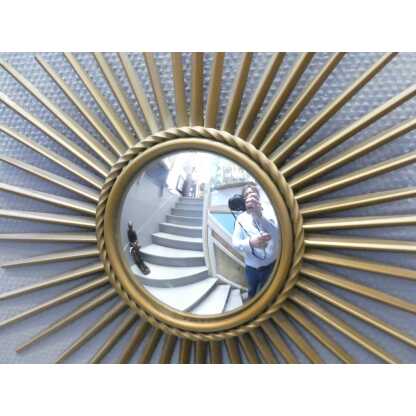 Chaty Vallauris, Miroir Soleil Sorcière En Fer Doré, 51 Cm – Image 9
