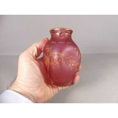 Daum Nancy, Vase Coeur De Marie En Verre "mon Coeur Avez" époque fin XIX ème – Image 2