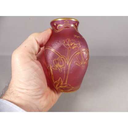 Daum Nancy, Vase Coeur De Marie En Verre "mon Coeur Avez" époque fin XIX ème – Image 14