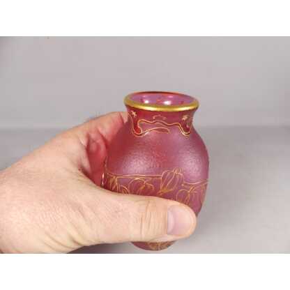 Daum Nancy, Vase Coeur De Marie En Verre "mon Coeur Avez" époque fin XIX ème – Image 11